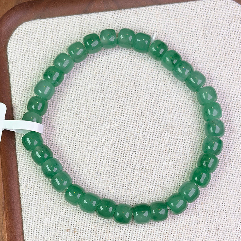 陈万福珠宝天然非洲翠A货珠串