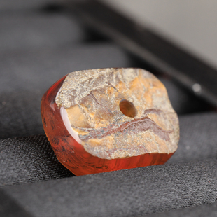 天然缅甸琥珀原皮开窗方扣吊坠挂件DIY配饰背云方环链文玩