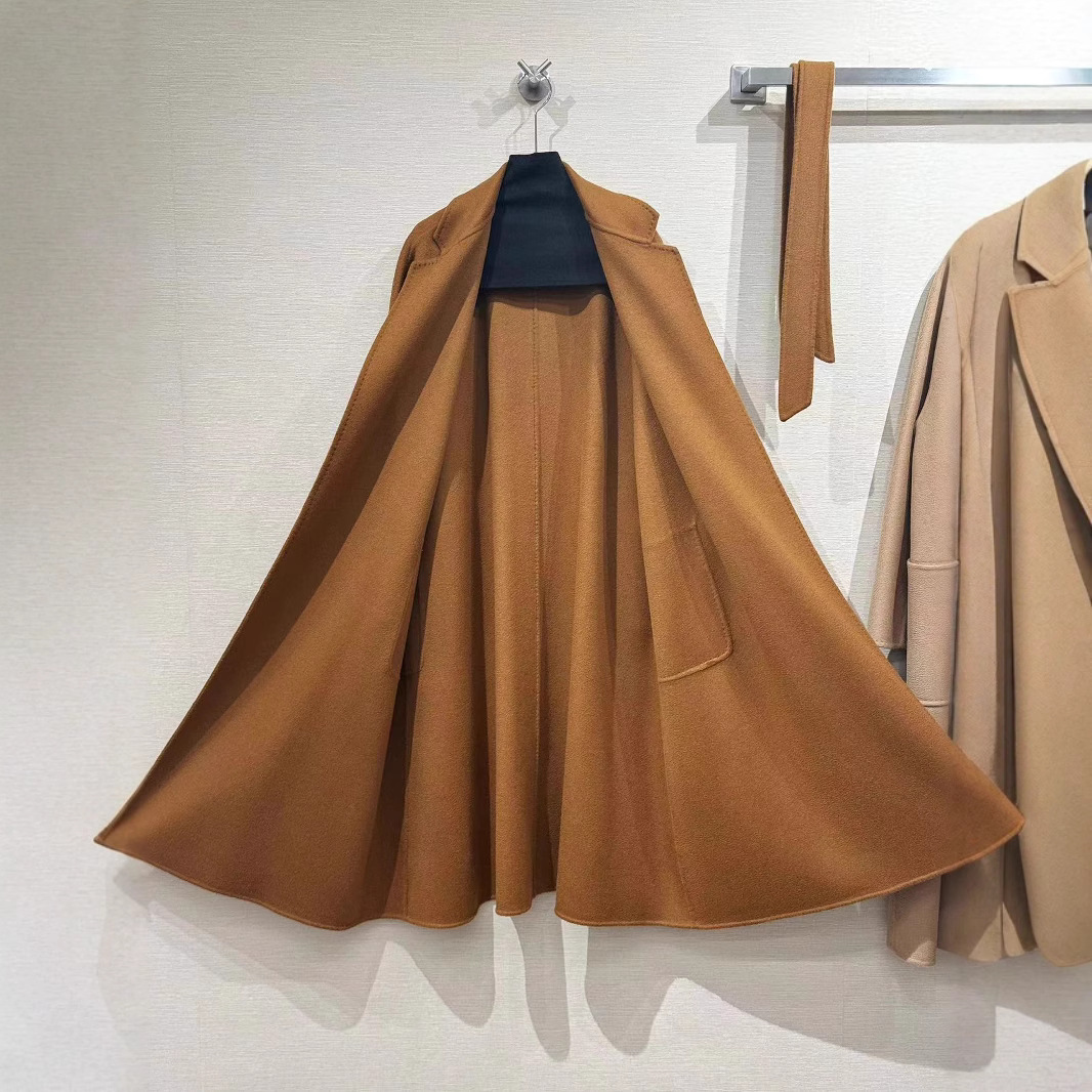 Labbro山羊绒大衣双面水波纹max家Ludmilla浴袍款绵羊毛呢外套女