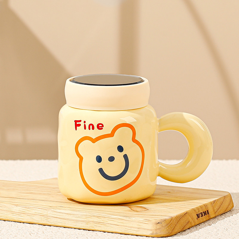 创意卡通可爱小熊陶瓷马克杯男女生儿童家用情侣早餐喝水咖啡杯子