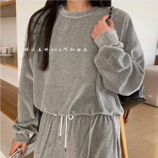 韩国直邮AGA阿加姐代购绒绒卫衣