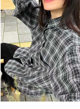韩国直邮AGA阿加姐代购格纹衬衫