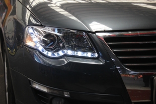 秀山迈腾B6低配升级大灯 LED泪眼行车灯 双光透镜大灯总成SONAR