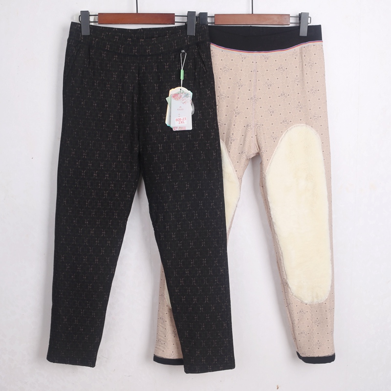 中老年妈妈花棉裤融绒暖意保暖裤