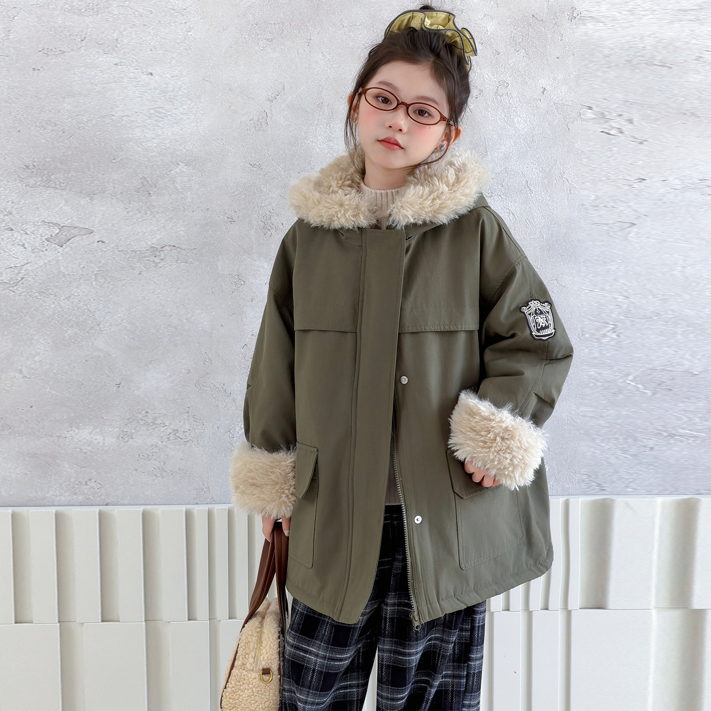 加绒加厚秋冬连帽派克服外套保暖