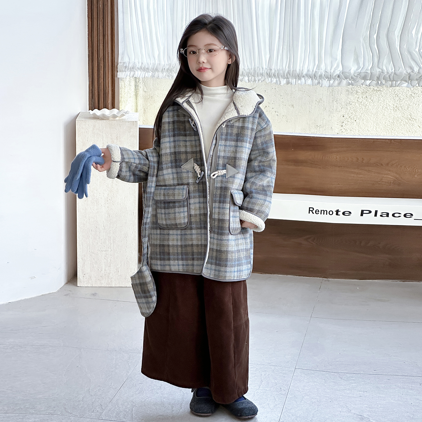 呢大衣秋冬装中长款加绒连帽外套