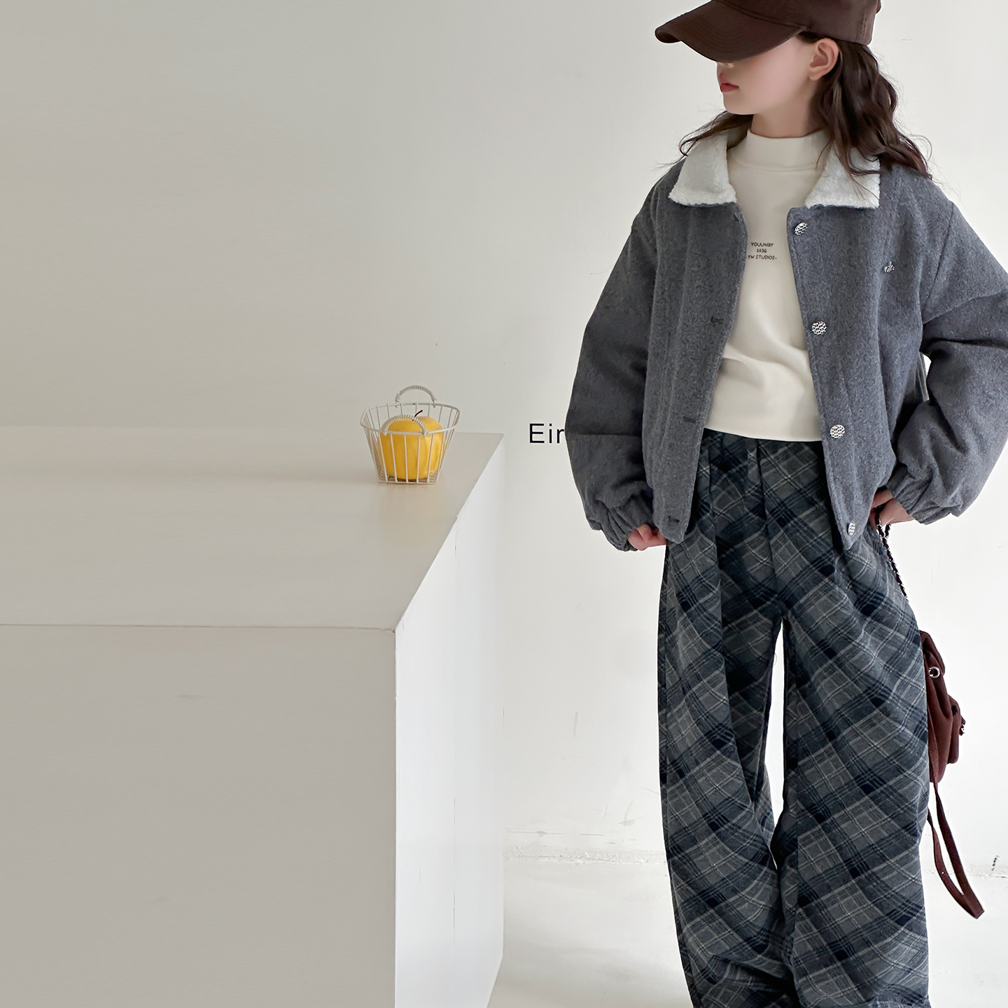 女童短款外套秋冬装2025新款中大童翻领夹棉夹克韩版加厚上衣保暖