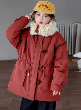 夹棉加厚冬翻领派克服本命年外套