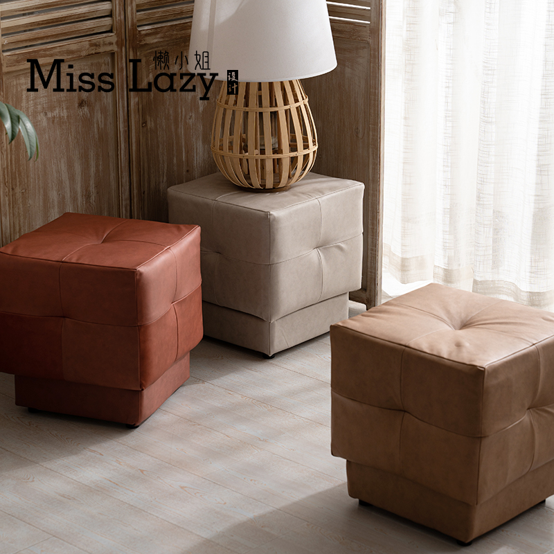 懒小姐实木家用小凳子换鞋凳