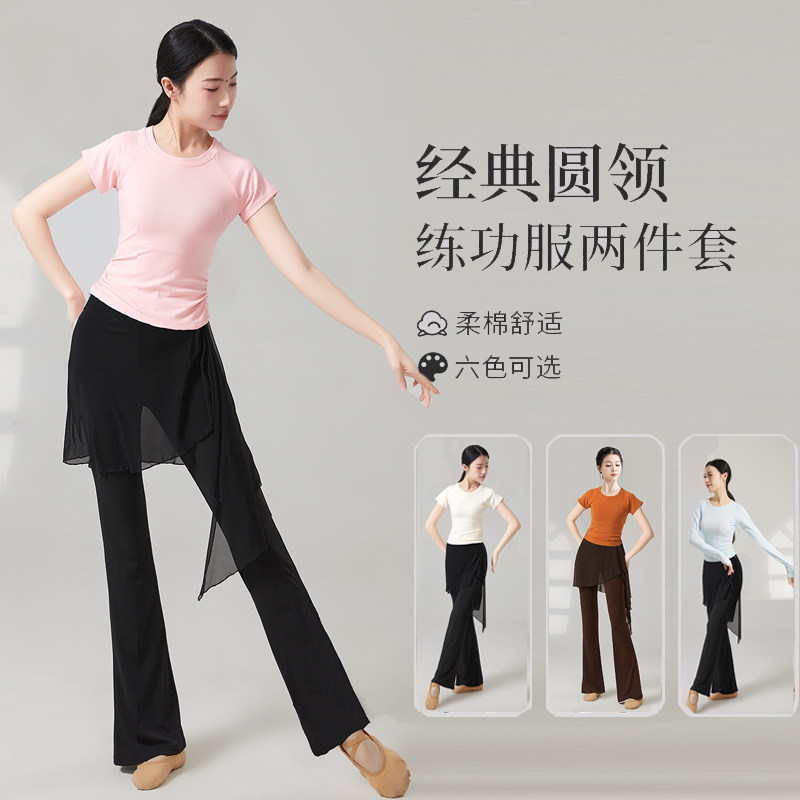 新款舞蹈服女中国舞跳舞服裙裤古典舞练功服短袖现代舞艺考服套装