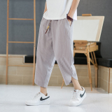 2025春夏休闲九分裤男宽松风棉麻灯笼裤潮流大码阔腿裤K57P40，男装休闲裤，星座220-2