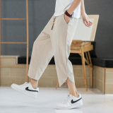 2025春夏休闲九分裤男宽松风棉麻灯笼裤潮流大码阔腿裤K57P40，男装休闲裤，星座220-2