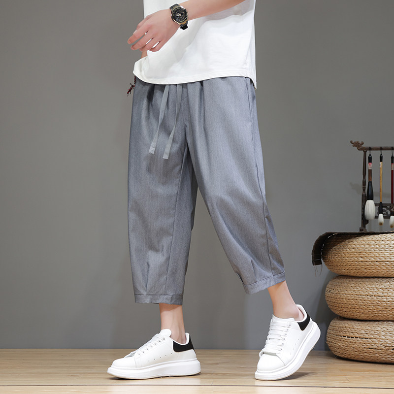 七分裤男夏季宽松直筒中裤休闲短裤潮风大码灯笼裤子AK07P40，男装牛仔裤，星座220-2