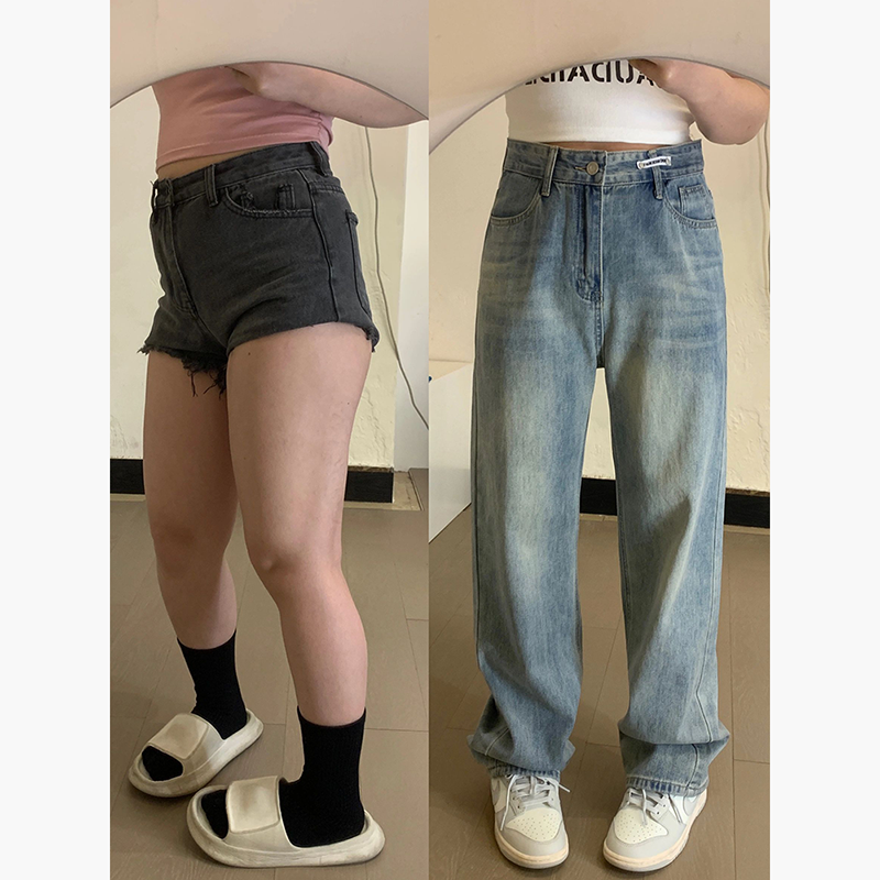 300斤特大码复古牛仔裤女秋季