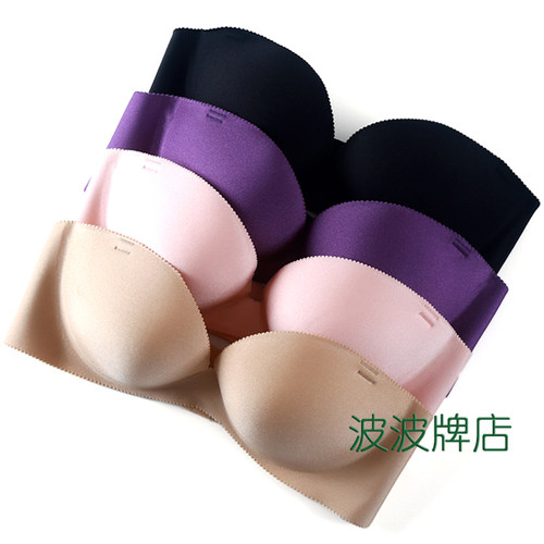 伴娘婚纱礼服抹胸式低领半杯内衣
