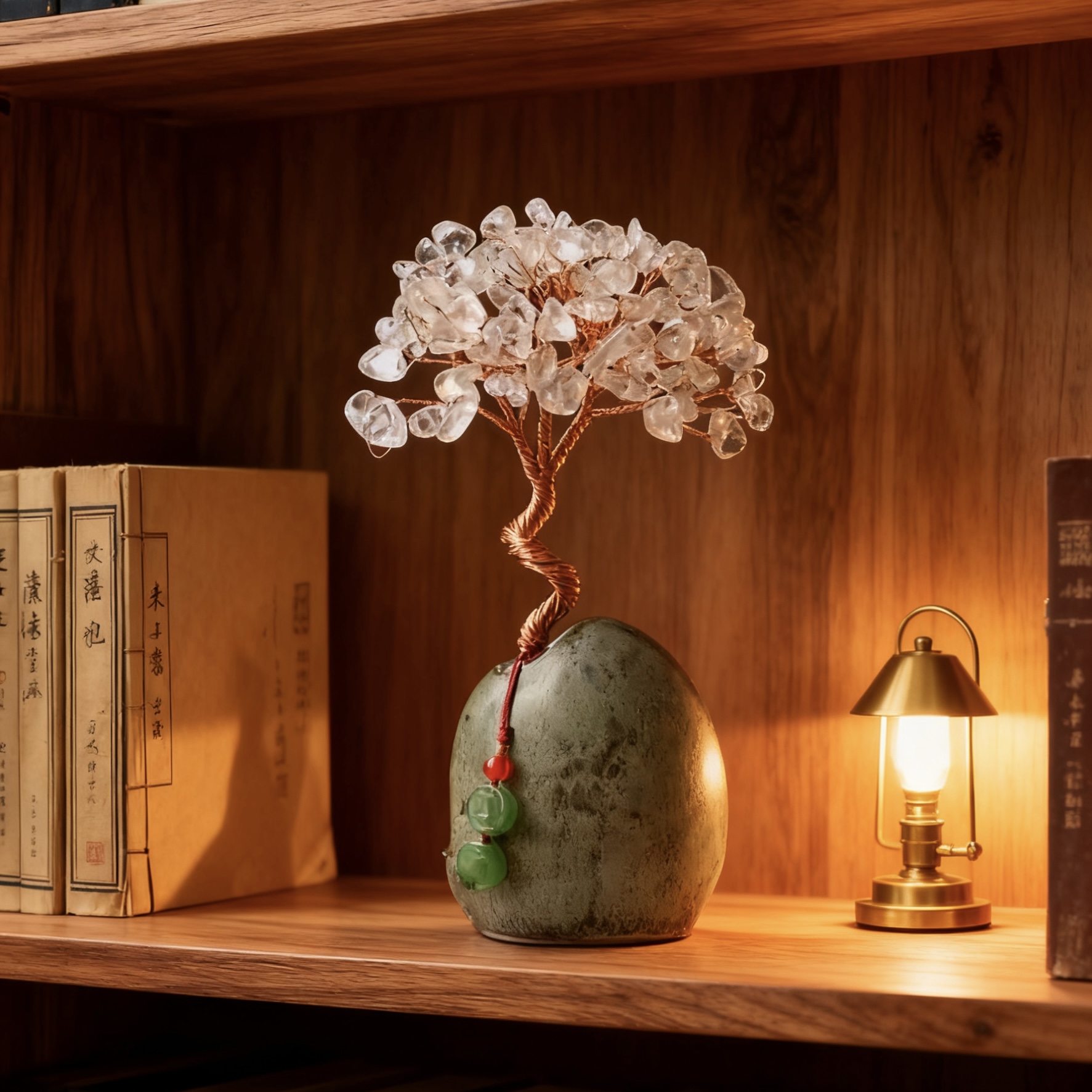 现代简约水晶球托盘陶瓷高脚高颜值床头柜装饰品摆件女生房间卧室