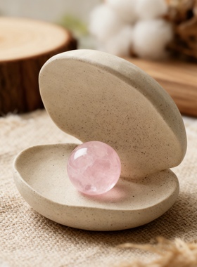 陶瓷水晶球底托现代简约女生卧室石头装饰品摆件桌面玄关床头柜小