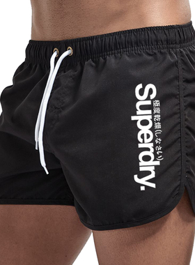 Super Dry男士沙滩裤短裤 健身运动裤衩男士三分冲浪短裤 无内衬