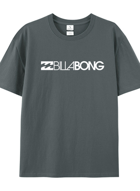 澳洲Billabong冲浪印花220克重磅棉短袖T恤圆领潮男士休闲深灰T恤