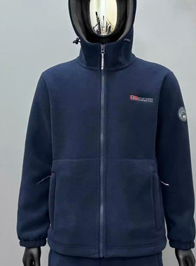 挪威户外连帽款防寒保暖摇粒绒外套双层加绒加厚男女款抓绒夹克潮