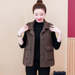 短款颗粒绒马甲女2025新款皮毛一体马夹春秋外穿薄款羊羔毛绒背心