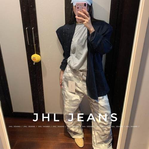 jhl拉链迷彩工装裤四季时髦高街