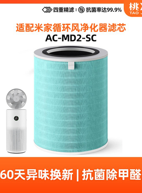 适配小米米家循环风空气净化器风扇过滤网除醛雾霾AC-MD2-SC滤芯