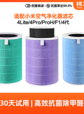 适配小米米家空气净化器滤芯4Pro/4Lite/Pro H过滤网F1/2s/3代 5s