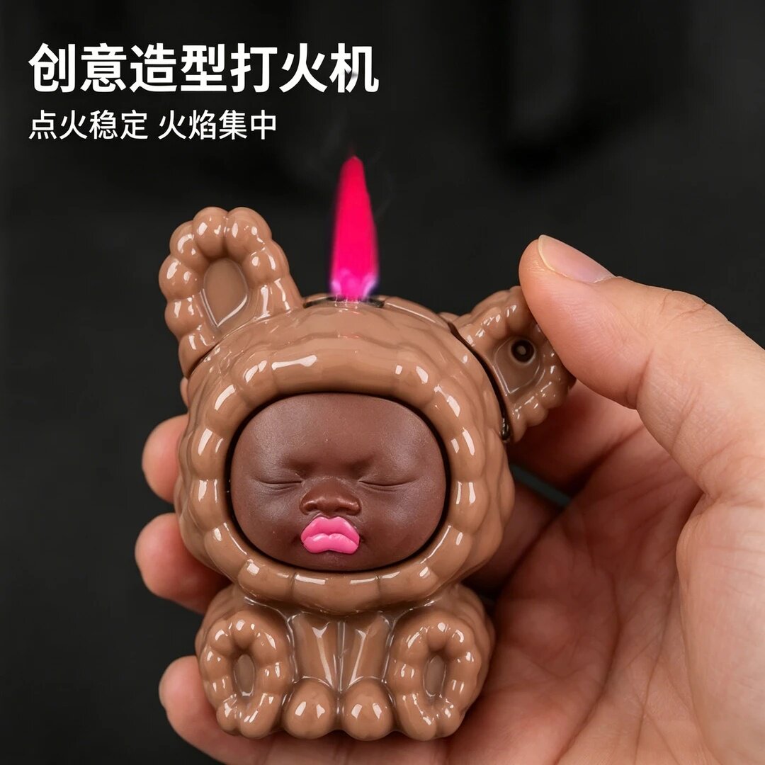 卡通娜塔莎表情打火机搞怪按压点火创意解压玩具高颜值礼物送男友