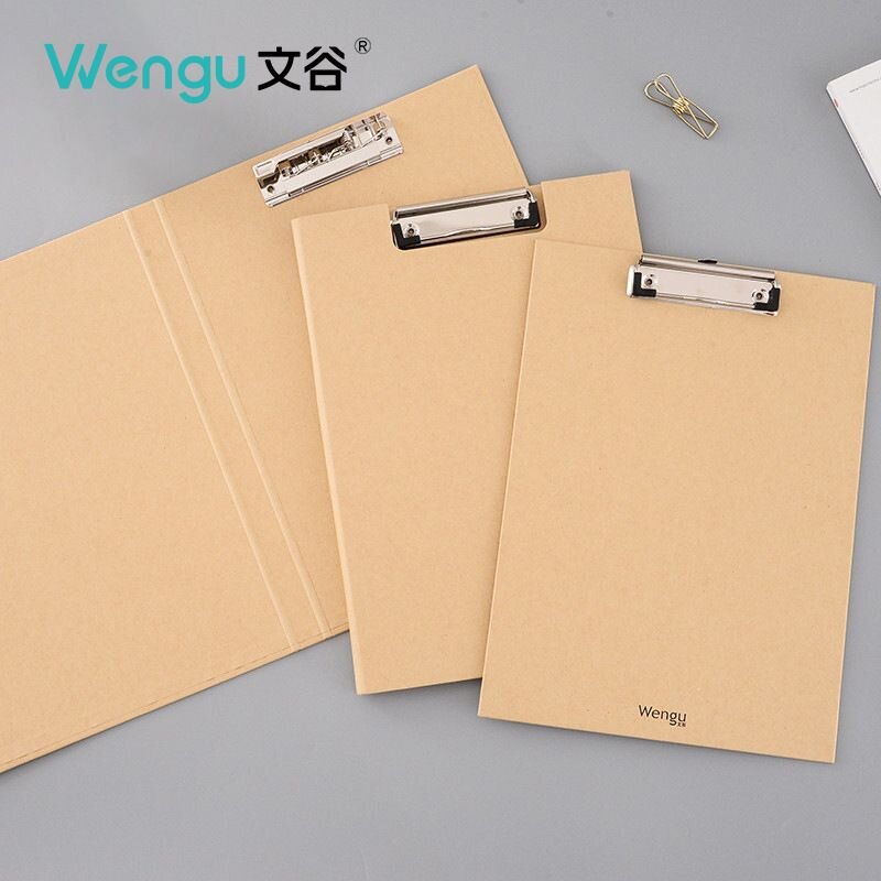 文谷a4牛皮纸色文件夹子纸质夹板档案夹双夹硬板夹办公文具批发