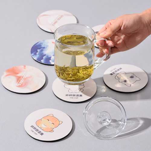 卡通可爱硅藻泥吸水速干防烫杯垫