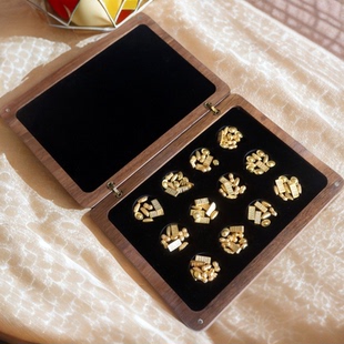 定制高档金银币礼品实木盒文玩古钱币铜钱袁大头徽章收藏礼木盒