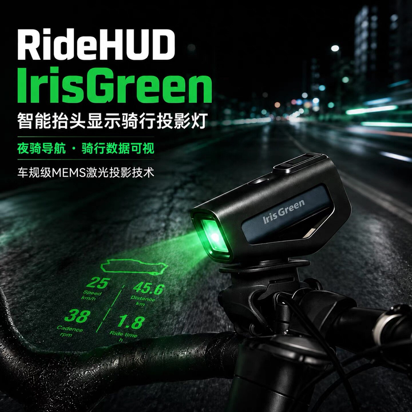 RideHUD骑行微投影灯数据可视化