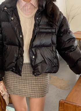 现韩国东大门代购erume2025秋冬款宽松百搭立领两穿短款羽绒服女