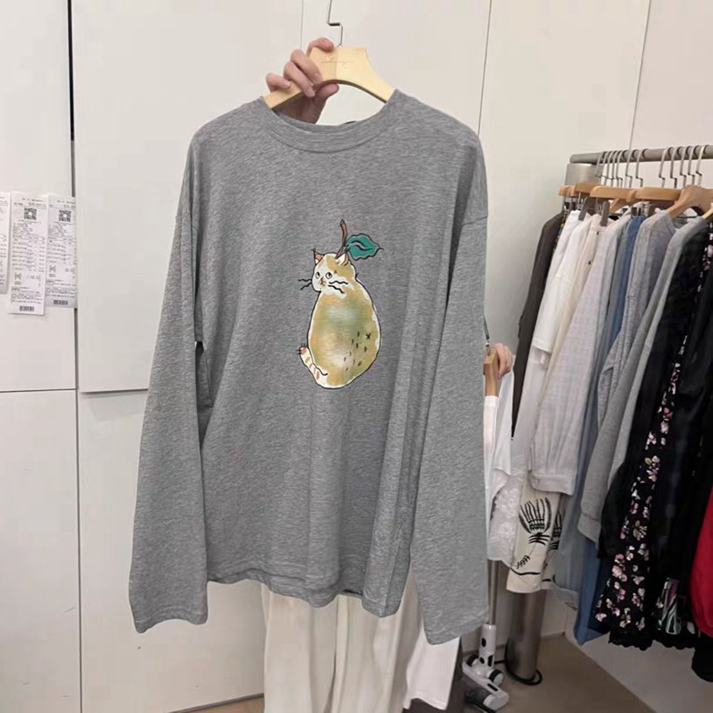 长袖时尚韩国代购卡通印花棉T恤