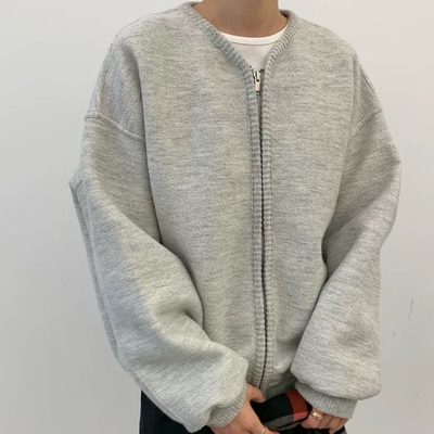 韩国代购休闲宽松拉链卫衣外套