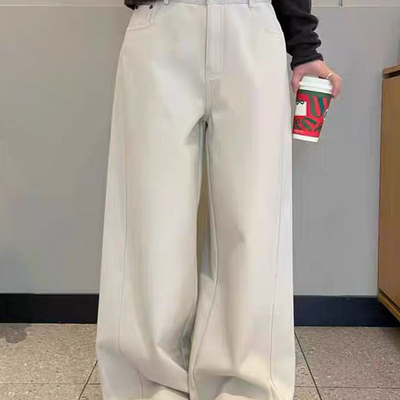 高腰通勤韩国代购显瘦加绒休闲裤