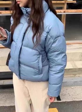 现韩国东大门代购TooGood2025冬季百搭纯色立领短款保暖羽绒服女