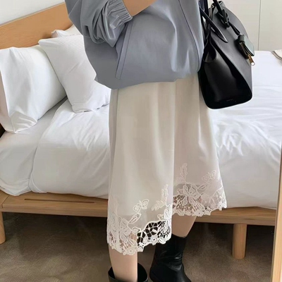 韩国代购纯色松紧腰半身裙