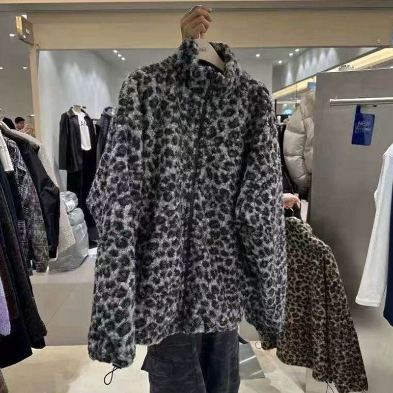 韩国代购休闲毛绒立领外套