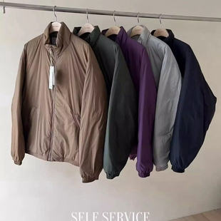 现韩国东大门代购self service2025冬季休闲中性风立领宽松羽绒服