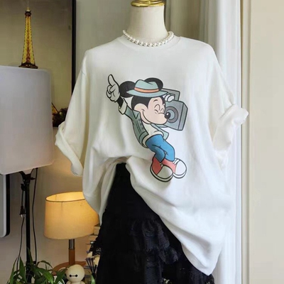 短袖休闲韩国代购印花棉女T恤