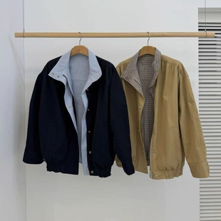 现韩国东大门代购BY CHAPTER2025秋季宽松百搭立领两面穿休闲外套