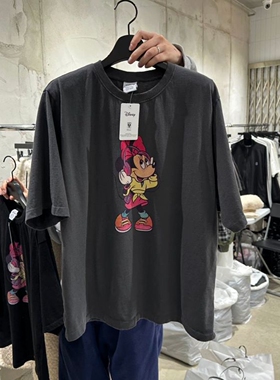 现韩国东大门代购女VANTA2026春季时尚减龄可爱蝴蝶结米奇短袖T恤