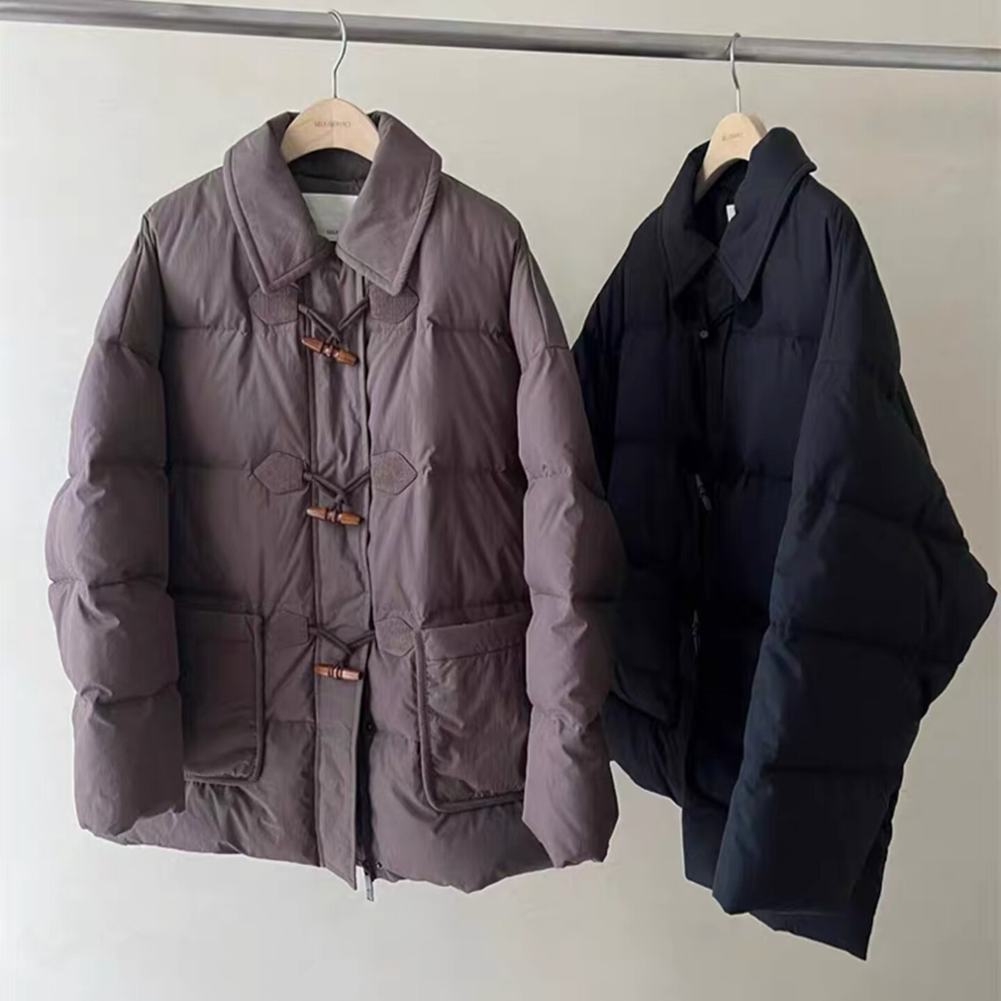 韩国代购宽松休闲翻领羽绒服