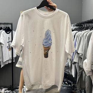 现韩国东大门代购女装CREDITO2025新款百搭宽松印花纯棉短袖T恤女