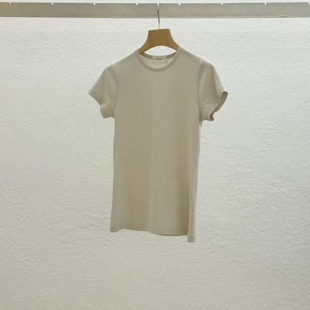 现韩国东大门代购statement2026春季时尚简约纯色圆领打底短袖T恤