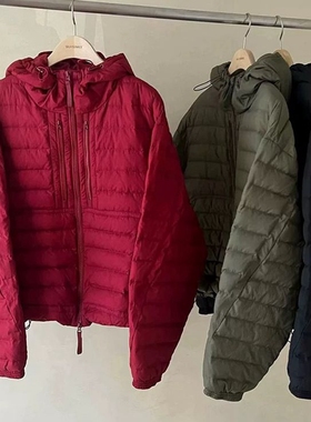 现韩国东大门代购self service2025秋冬时尚简约轻薄连帽羽绒服女