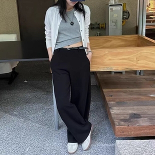 现韩国东大门代购shop weare2025秋季时尚休闲松紧腰直筒休闲裤女