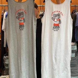 现韩国东大门代购女GARMENT2025新款百搭宽松小熊中长连衣裙背心